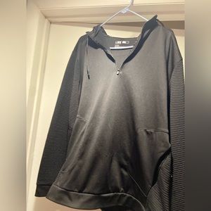 MSX By Michael Strahan Mens Black Premium Ultra Fleece Quarter Zip Hoodie